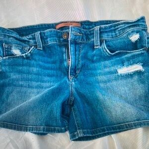 Joes jeans distressed Blue jean shorts